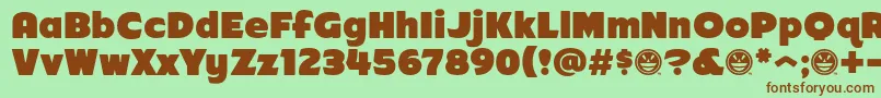 Arb218NbFinishedFreewareAt Font – Brown Fonts on Green Background