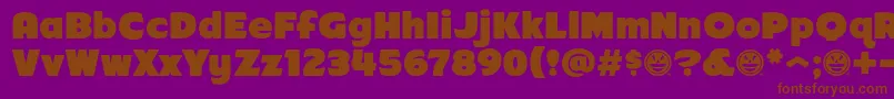 Arb218NbFinishedFreewareAt Font – Brown Fonts on Purple Background