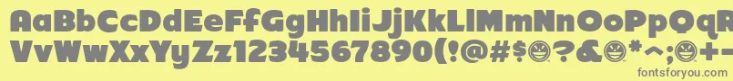 Fonte Arb218NbFinishedFreewareAt – fontes cinzas em um fundo amarelo