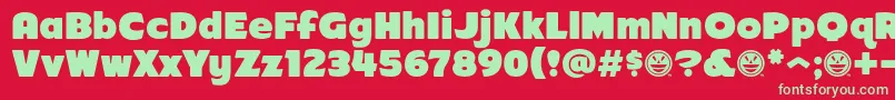 フォントArb218NbFinishedFreewareAt – 赤い背景に緑の文字