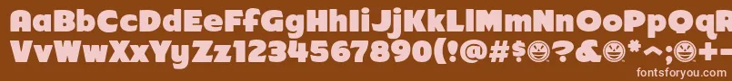 Arb218NbFinishedFreewareAt Font – Pink Fonts on Brown Background