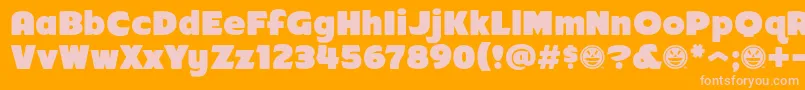 Arb218NbFinishedFreewareAt Font – Pink Fonts on Orange Background