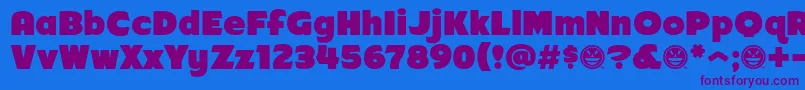 Arb218NbFinishedFreewareAt Font – Purple Fonts on Blue Background