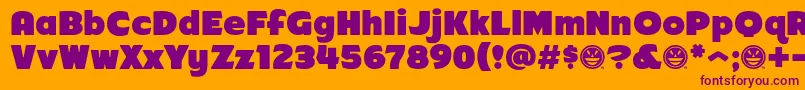 Arb218NbFinishedFreewareAt-Schriftart – Violette Schriften auf orangefarbenem Hintergrund