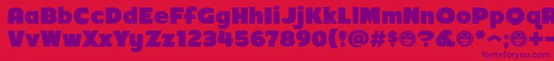Arb218NbFinishedFreewareAt-Schriftart – Violette Schriften auf rotem Hintergrund