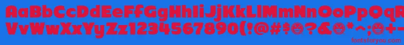 Шрифт Arb218NbFinishedFreewareAt – красные шрифты на синем фоне