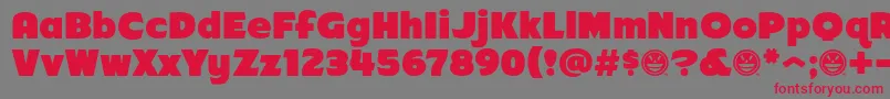 Arb218NbFinishedFreewareAt Font – Red Fonts on Gray Background