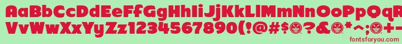 Arb218NbFinishedFreewareAt Font – Red Fonts on Green Background