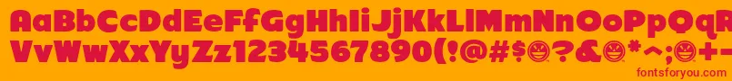 Arb218NbFinishedFreewareAt Font – Red Fonts on Orange Background