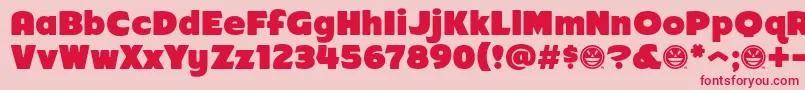 Arb218NbFinishedFreewareAt Font – Red Fonts on Pink Background