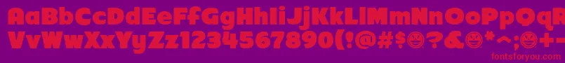 Шрифт Arb218NbFinishedFreewareAt – красные шрифты на фиолетовом фоне