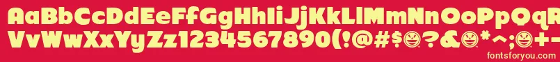 Arb218NbFinishedFreewareAt Font – Yellow Fonts on Red Background