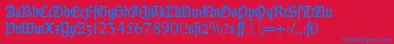 GothicRegular Font – Blue Fonts on Red Background