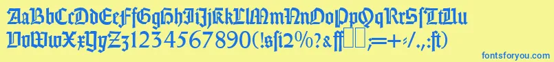 GothicRegular Font – Blue Fonts on Yellow Background