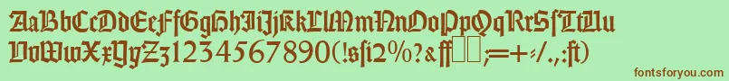 GothicRegular Font – Brown Fonts on Green Background