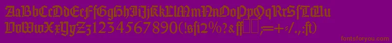 GothicRegular-fontti – ruskeat fontit violetilla taustalla
