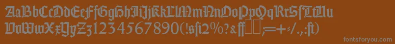 GothicRegular-fontti – harmaat kirjasimet ruskealla taustalla