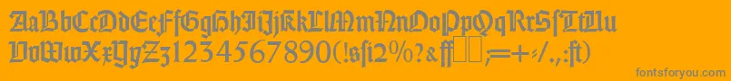 GothicRegular-Schriftart – Graue Schriften auf orangefarbenem Hintergrund