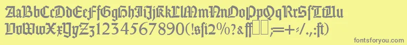 フォントGothicRegular – 黄色の背景に灰色の文字