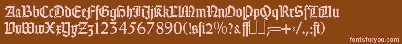 GothicRegular Font – Pink Fonts on Brown Background