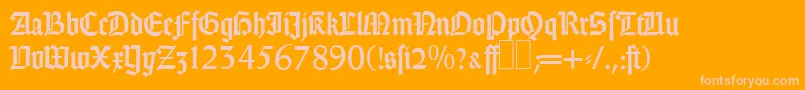 GothicRegular-fontti – vaaleanpunaiset fontit oranssilla taustalla