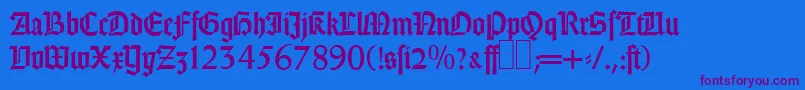 GothicRegular Font – Purple Fonts on Blue Background