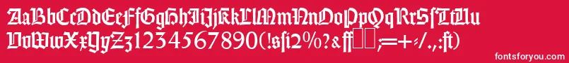 GothicRegular Font – White Fonts on Red Background