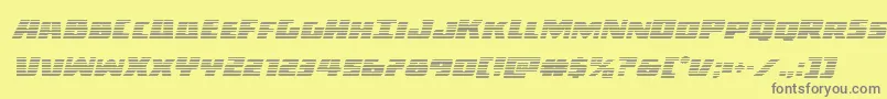 フォントDarkalliancegradital – 黄色の背景に灰色の文字