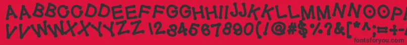 Geldoticajumpyheavyf Font – Black Fonts on Red Background