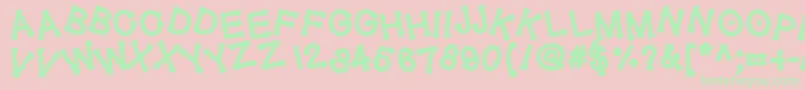 Geldoticajumpyheavyf Font – Green Fonts on Pink Background