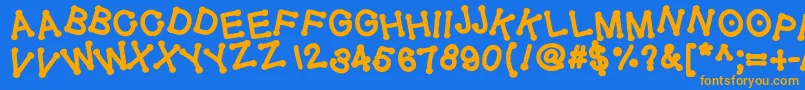 Geldoticajumpyheavyf Font – Orange Fonts on Blue Background