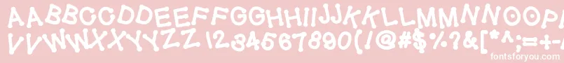 Geldoticajumpyheavyf Font – White Fonts on Pink Background