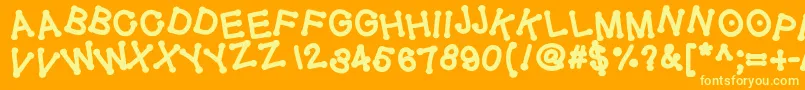 Geldoticajumpyheavyf Font – Yellow Fonts on Orange Background