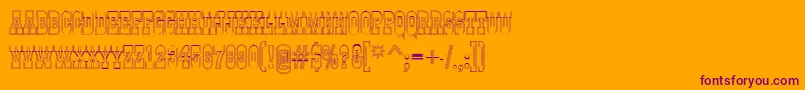 GildiatituldblotlRegular-Schriftart – Violette Schriften auf orangefarbenem Hintergrund