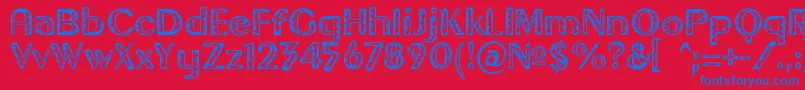 GilgongoTiki Font – Blue Fonts on Red Background