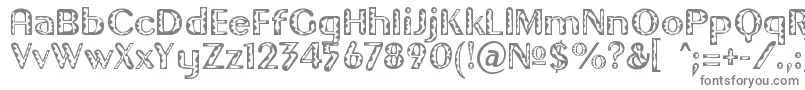 フォントGilgongoTiki – 白い背景に灰色の文字