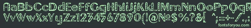 GilgongoTiki Font – Green Fonts on Black Background