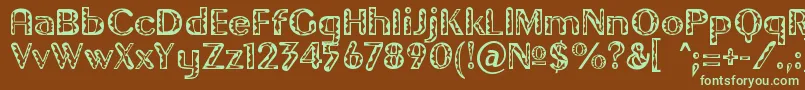 GilgongoTiki Font – Green Fonts on Brown Background