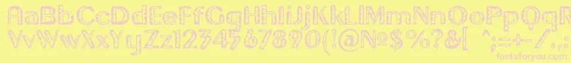 GilgongoTiki Font – Pink Fonts on Yellow Background