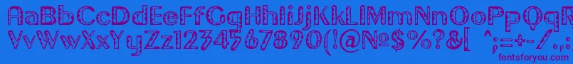 GilgongoTiki Font – Purple Fonts on Blue Background