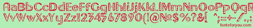 GilgongoTiki Font – Red Fonts on Green Background