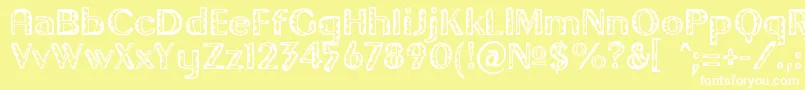 GilgongoTiki Font – White Fonts on Yellow Background