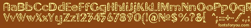 GilgongoTiki Font – Yellow Fonts on Brown Background