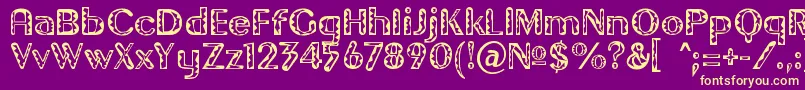 GilgongoTiki Font – Yellow Fonts on Purple Background