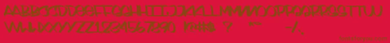 Fonte SydneyStyle – fontes marrons em um fundo vermelho