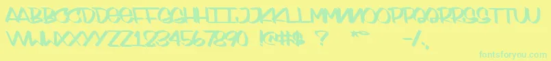 fuente SydneyStyle – Fuentes Verdes Sobre Fondo Amarillo