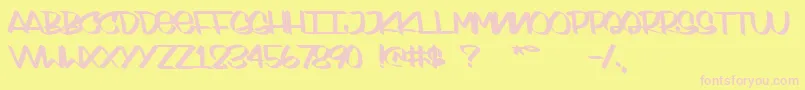 Więcej informacji o czcionce SydneyStyle Czcionka SydneyStyle – różowe czcionki na żółtym tle