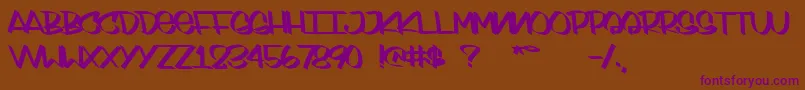 SydneyStyle-Schriftart – Violette Schriften auf braunem Hintergrund