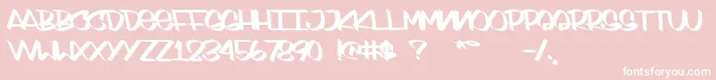 Fonte SydneyStyle – fontes brancas em um fundo rosa