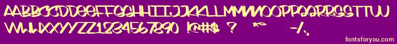 More about SydneyStyle Font SydneyStyle Font – Yellow Fonts on Purple Background